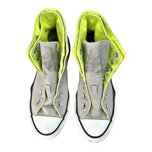 UniSex Gray and Lime Green Converse shoes All Star High Tops